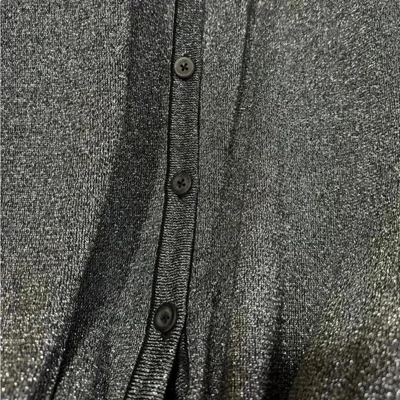 PERUVIAN CONNECTION metallic gray long cardigan duster dress women’s large - Picture 13 of 15